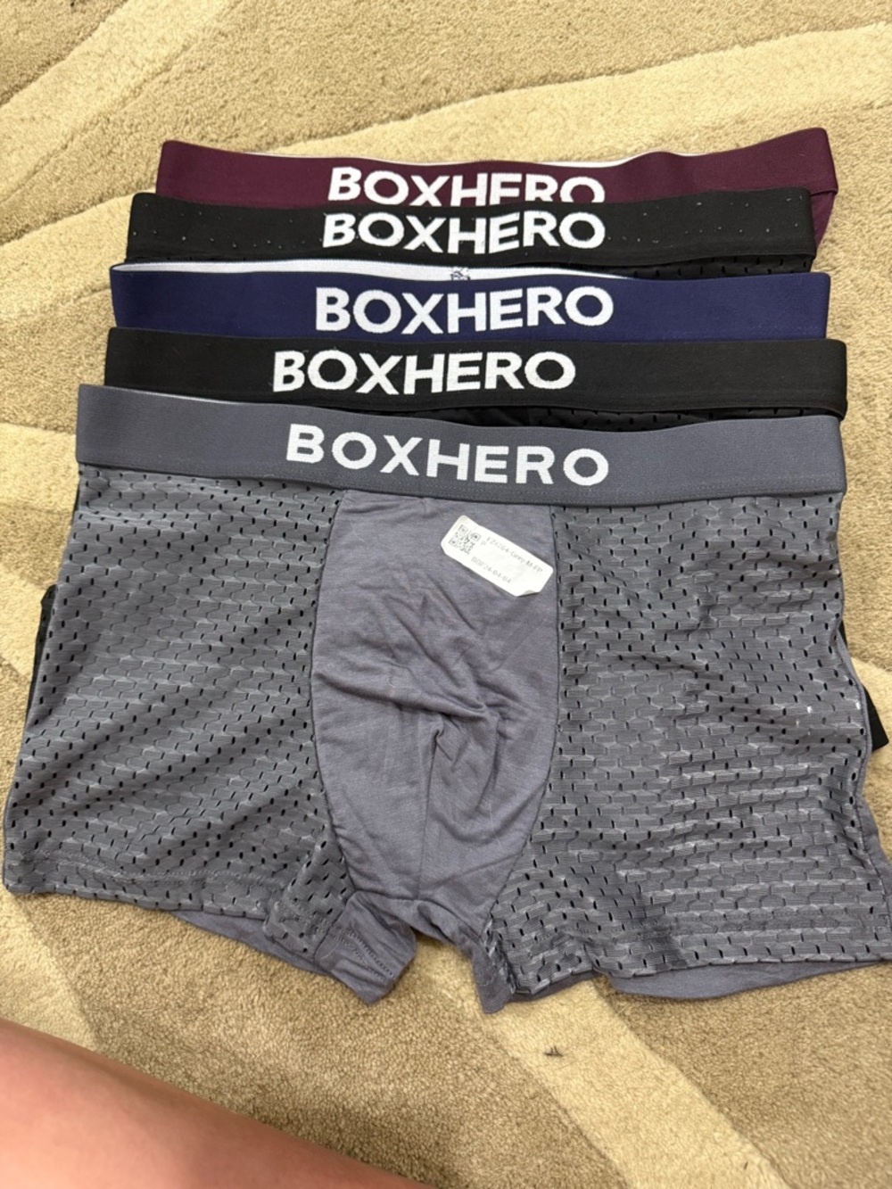 Men’s Gray Performance Boxer Briefs - Breathable Support